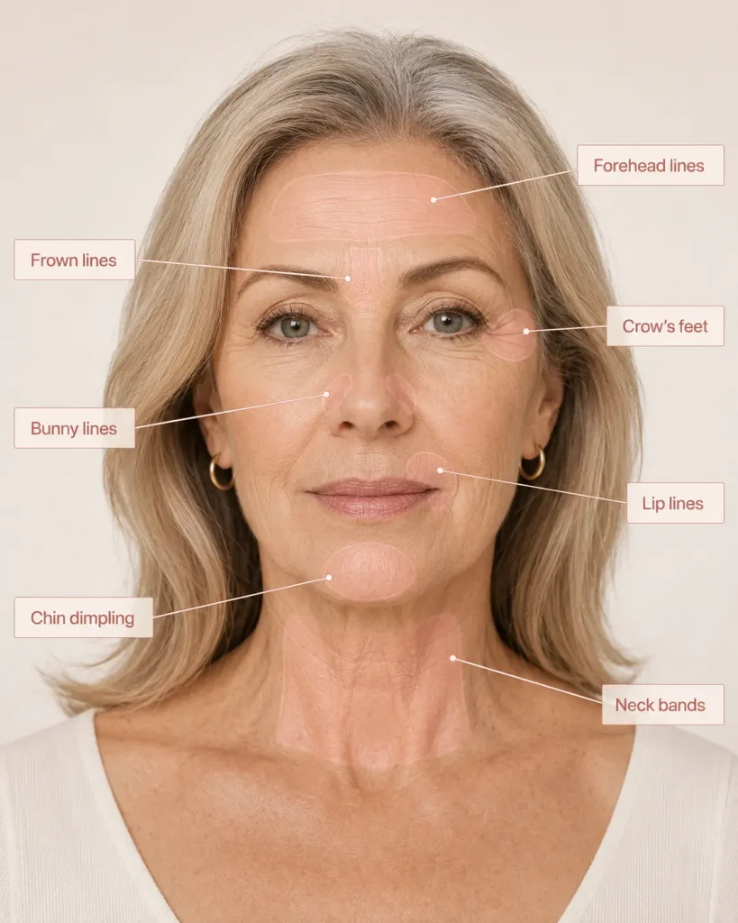 Botox treatable facial areas