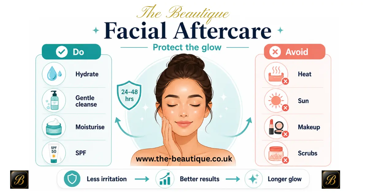 Facial aftercare advice from The Beautique, West Runton, Cromer, Norfolk