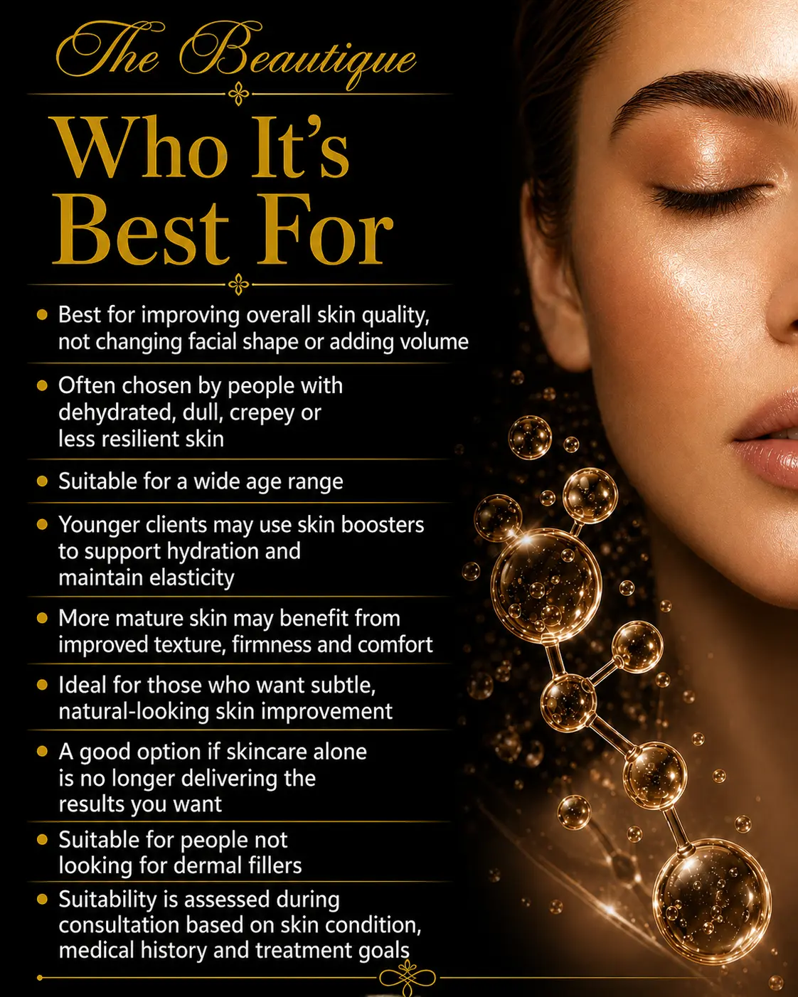 Who is Hyaluronic skin boosters best for?