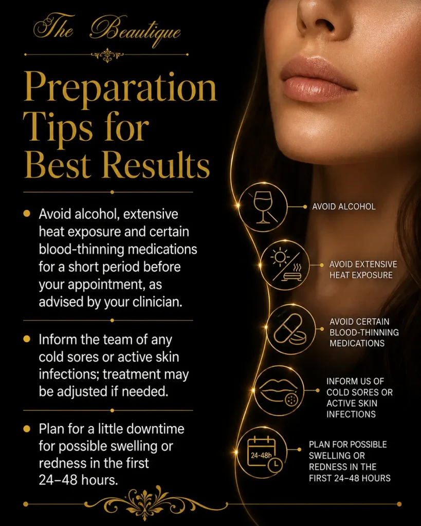 Preparation tips for lip dermal filler